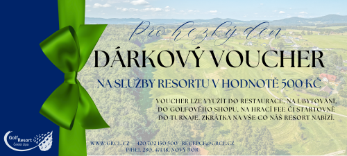 Voucher na služby resortu v hodnotě 500 Kč